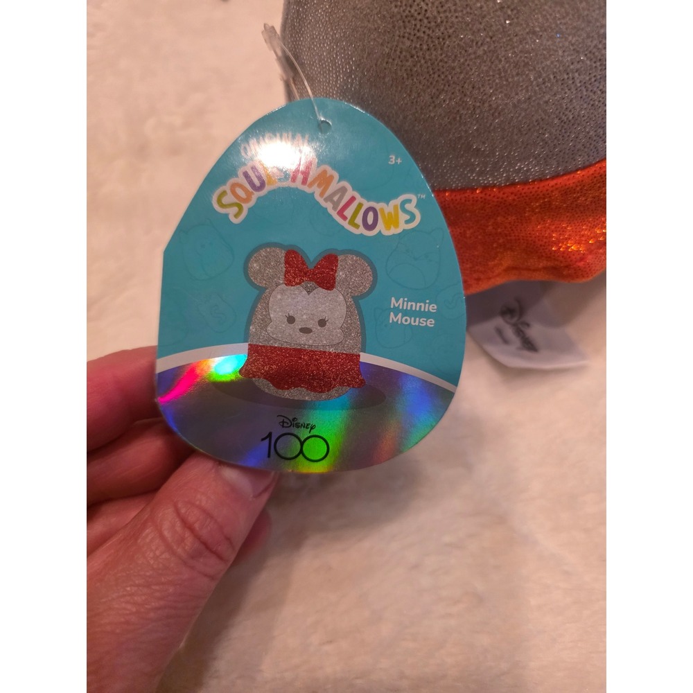 Disney 100 Minnie Mouse Squishmallow 5" Silver Glitter Plush NWT Authentic - Picture 3 of 7